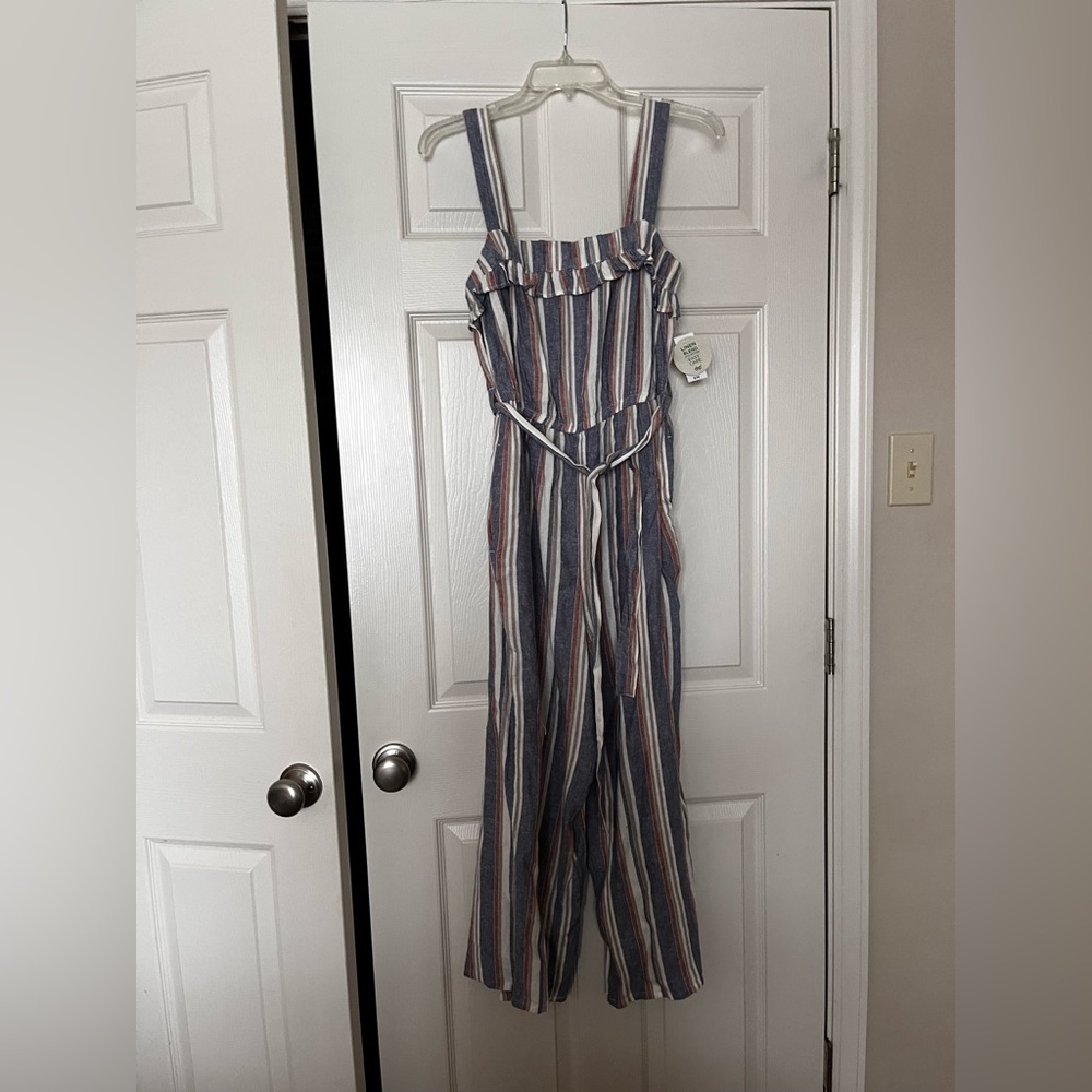 dip Multicolor Striped Jumpsuit with Ruffle